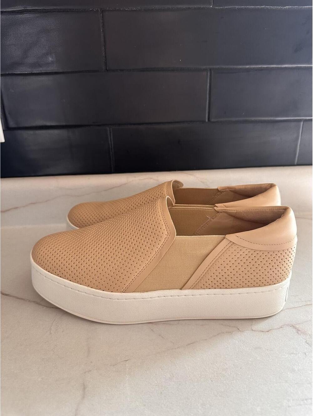 NEW VINCE Warren II Platform Sneaker Shoes Marble Beige Tan Women’s sz 8.5 EU 39 - Picture 5 of 15